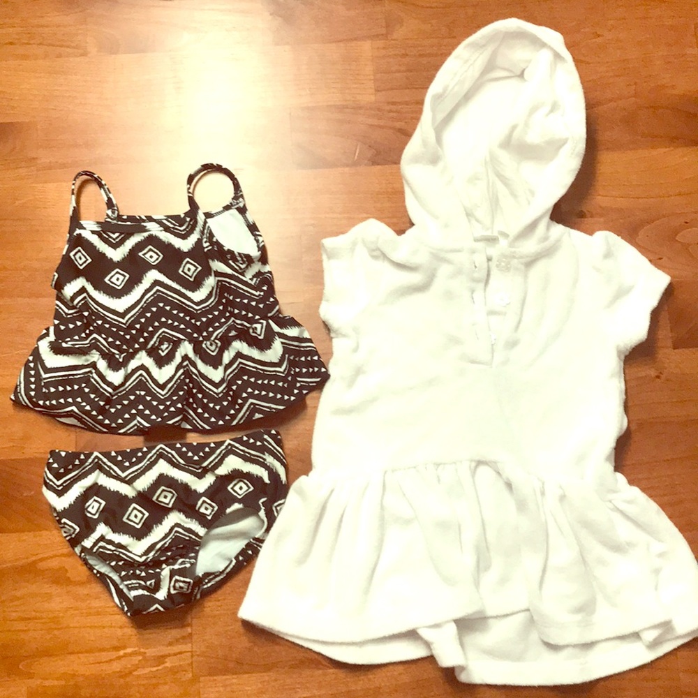 Girls 6 months tankini bathing suit with coverup